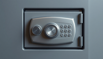 A secure steel safe with biometric lock