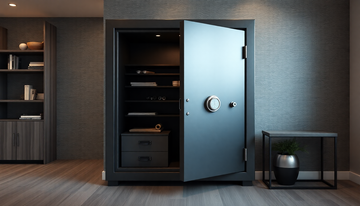 A secure steel safe locker in a modern home