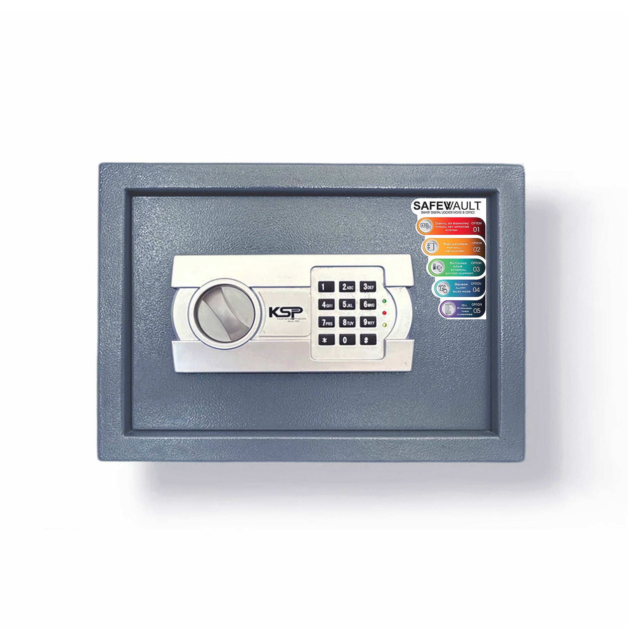 KSP wall safe Digital Locker EG-25 gray textured security safe with silver electronic keypad and dial