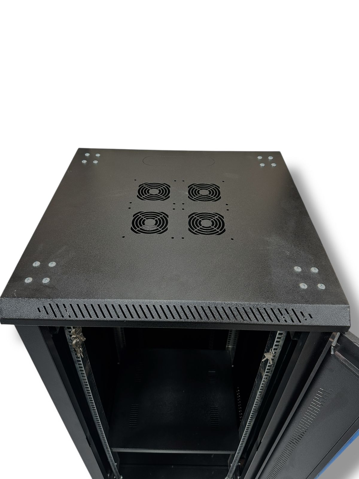 Top view of the 22U Free Standing Server Rack Cabinet featuring ventilation and a sturdy design