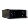 4U Wall Mount Server Rack Cabinet in black, featuring a glass door and secure lock for equipment storage