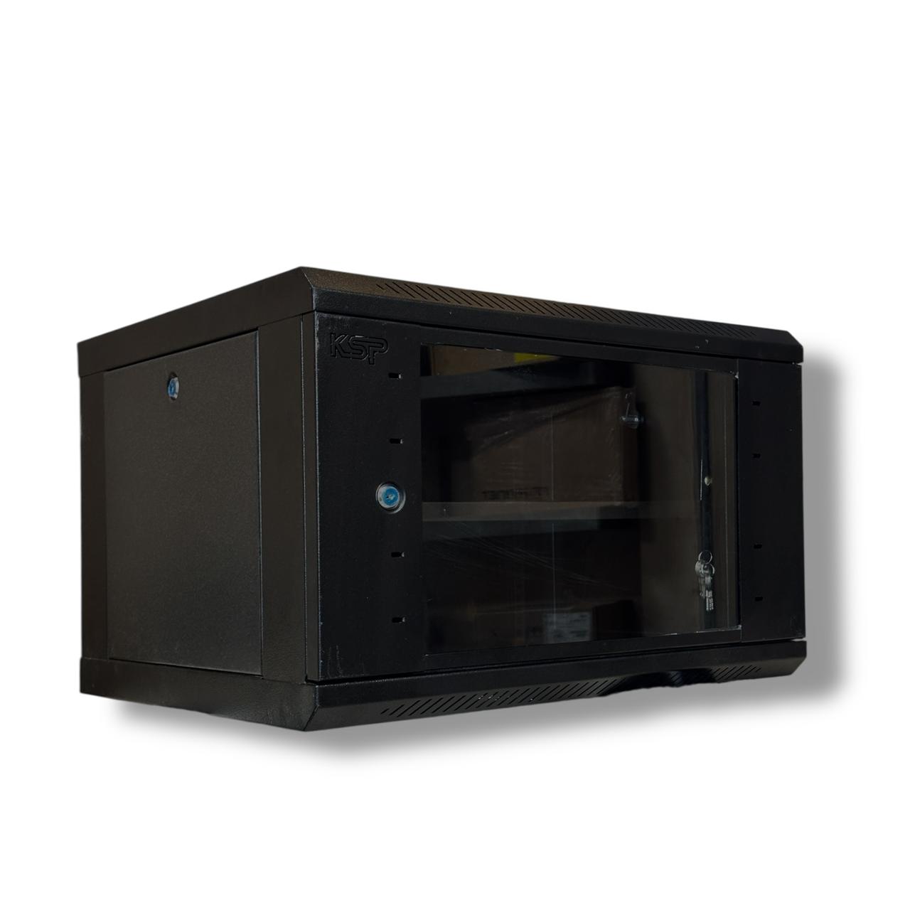 6U Wall Mount Server Rack Cabinet by Kashif Steel Products featuring a secure lock and transparent door