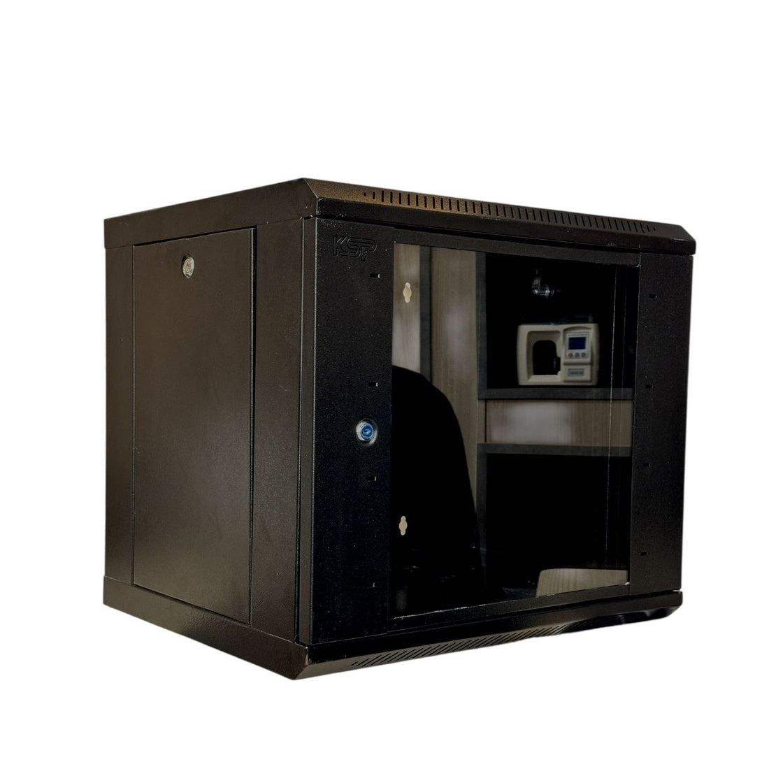 9U Wall Mount Server Rack Cabinet with a lockable glass door and durable steel construction