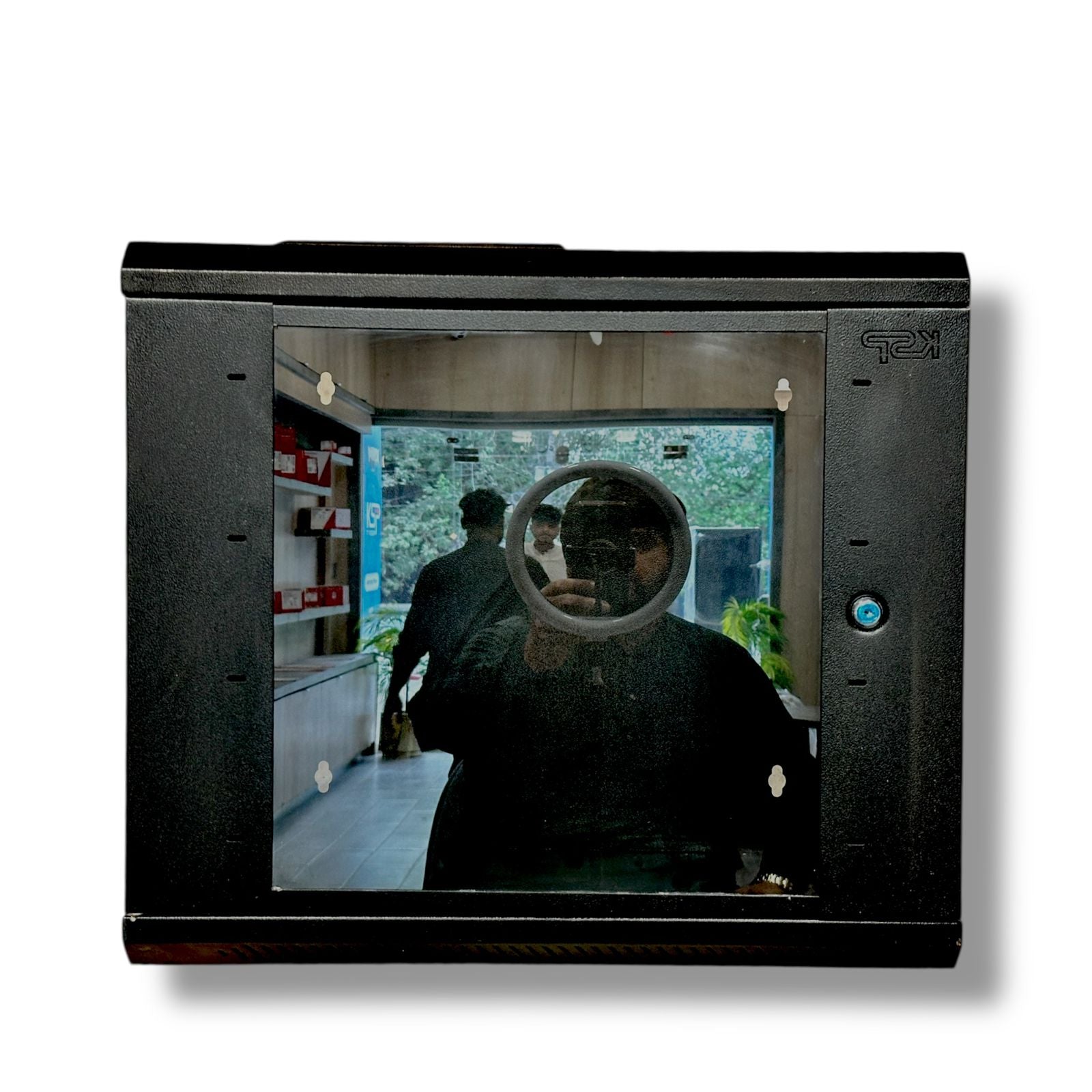 9U Wall Mount Server Rack Cabinet with Tempered Glass Door and Durable Steel Frame