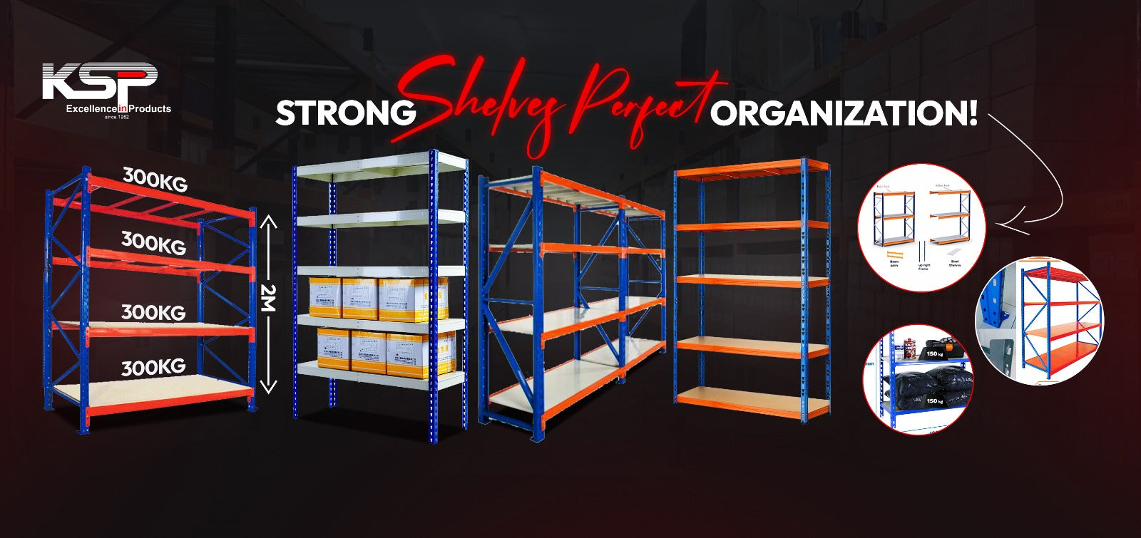 Metal KSP shelving unit with strong heavy-duty frameslider_item_MRxN3i