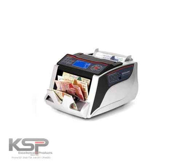 KSP Cash Counting Machine with Biometric Keypad in Silver and Black, ideal for quick cash handling