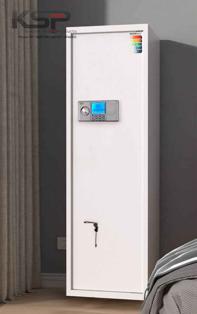 KSP Safe&Vault Digital Lockers ED-200 Gun Safe white security safe with digital keypad and key lock