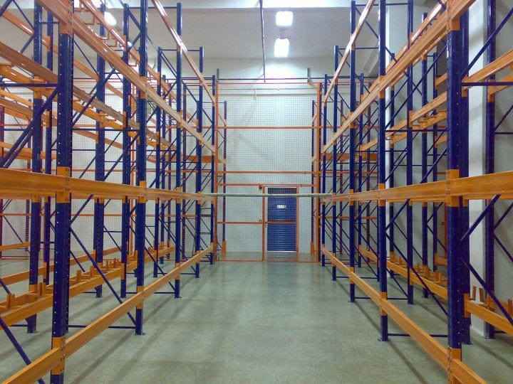 KSP Safe Vault industrial shelving with heavy duty racking in a spacious warehouse for optimal storage