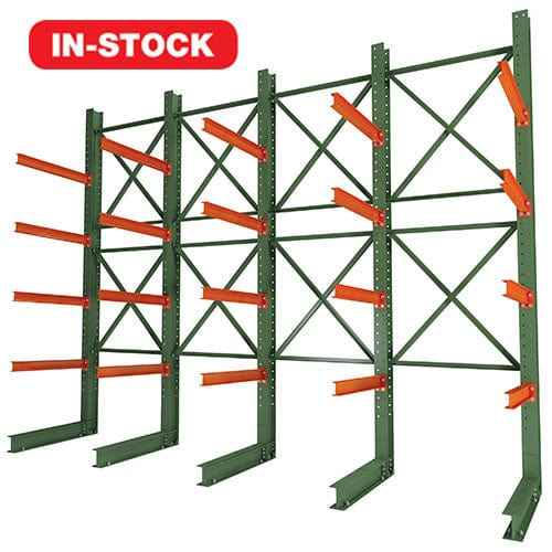 KSP SafeVault industrial shelving with heavy duty racking holding stacked boxes on pallets