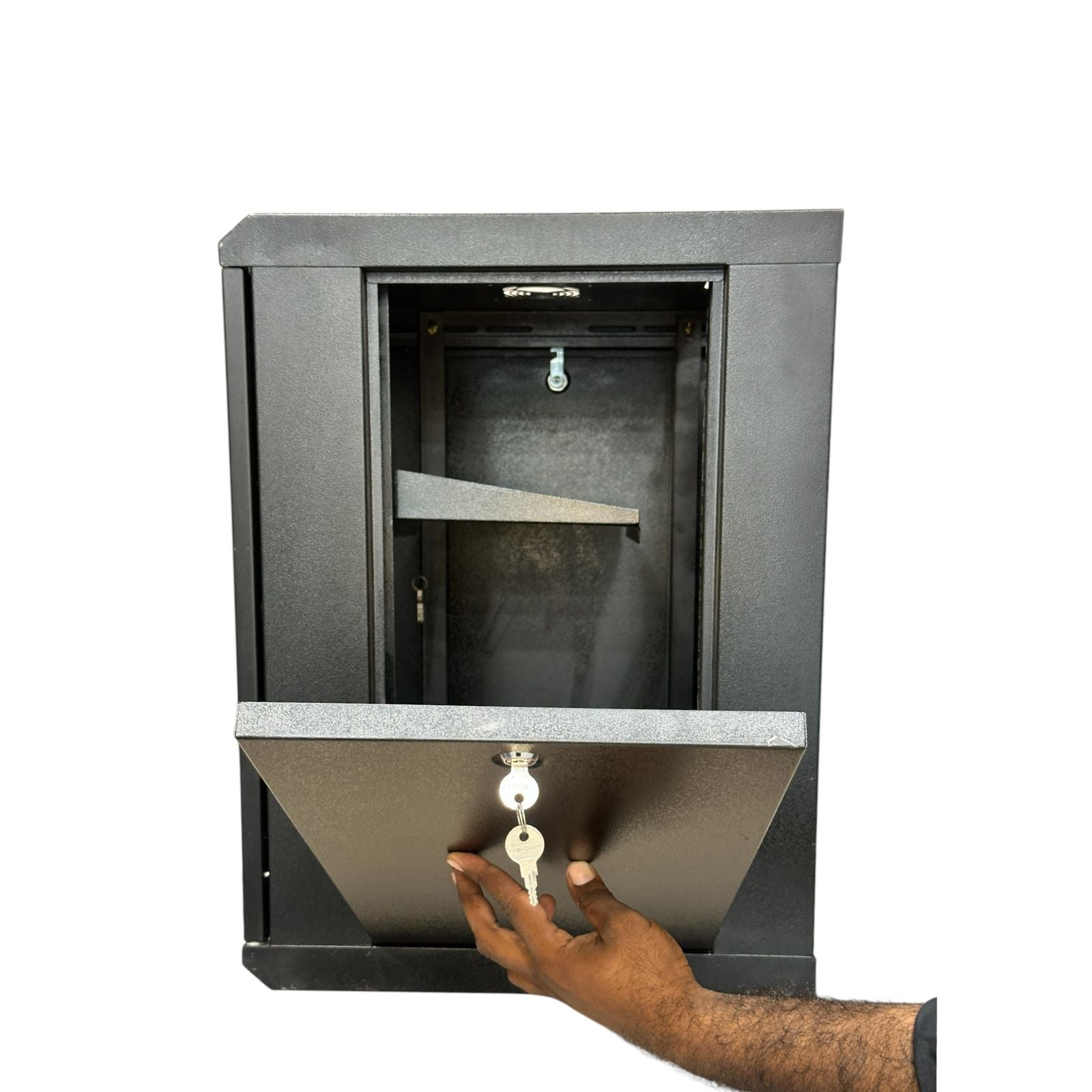 15U Wall Mount Server Rack Cabinet with a secure locking door and adjustable shelves for efficient storage