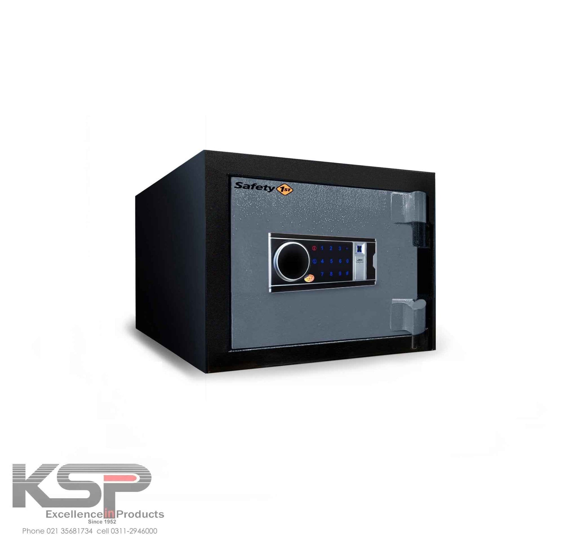 KSPSafe Vault Bio-Metric Safe FRB-20 compact black gray electronic safe with biometric scanner and keypad