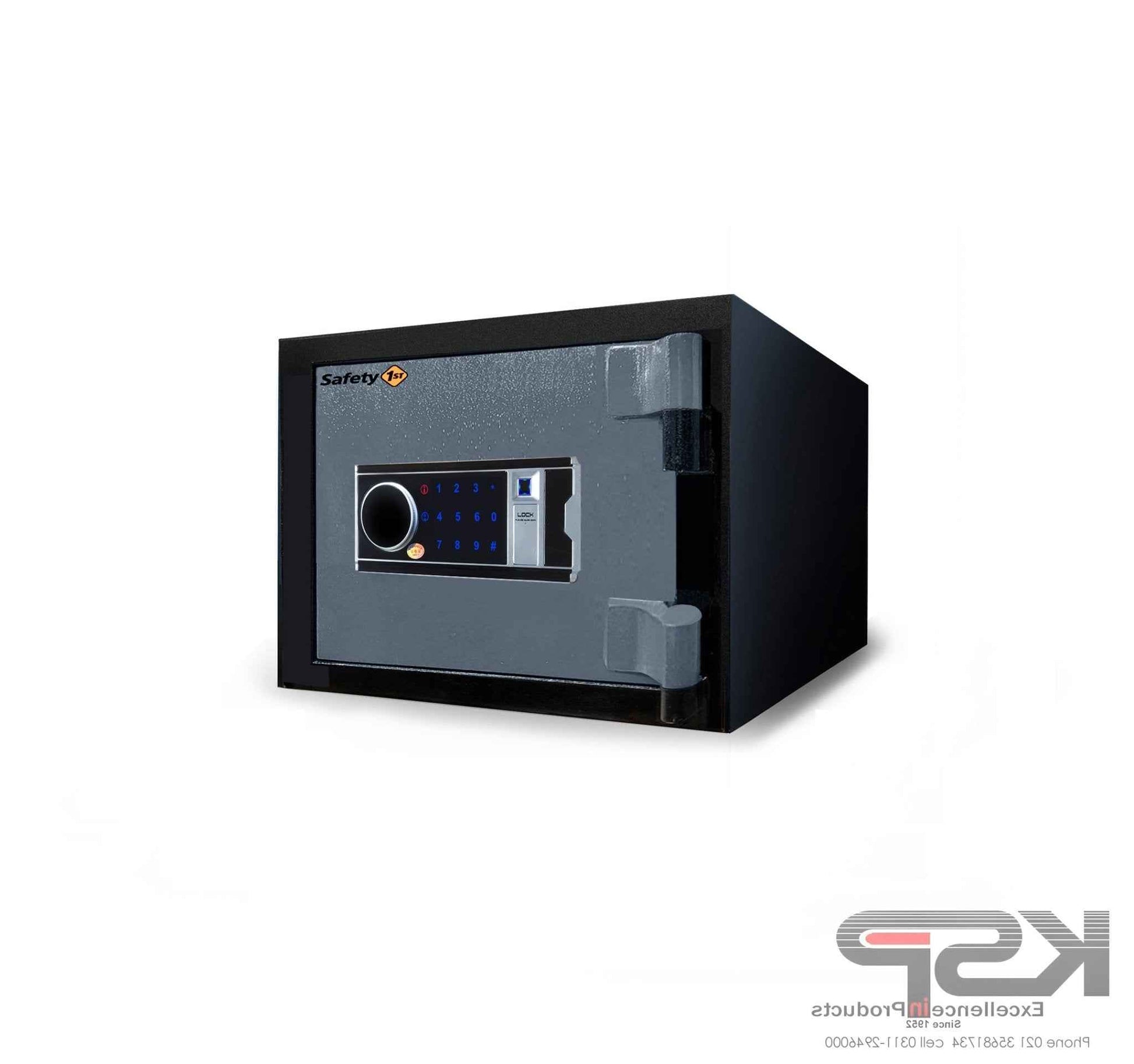 KSPSafe Vault Bio-Metric Safe FRB-20 black steel safe with gray front digital keypad and fingerprint scanner