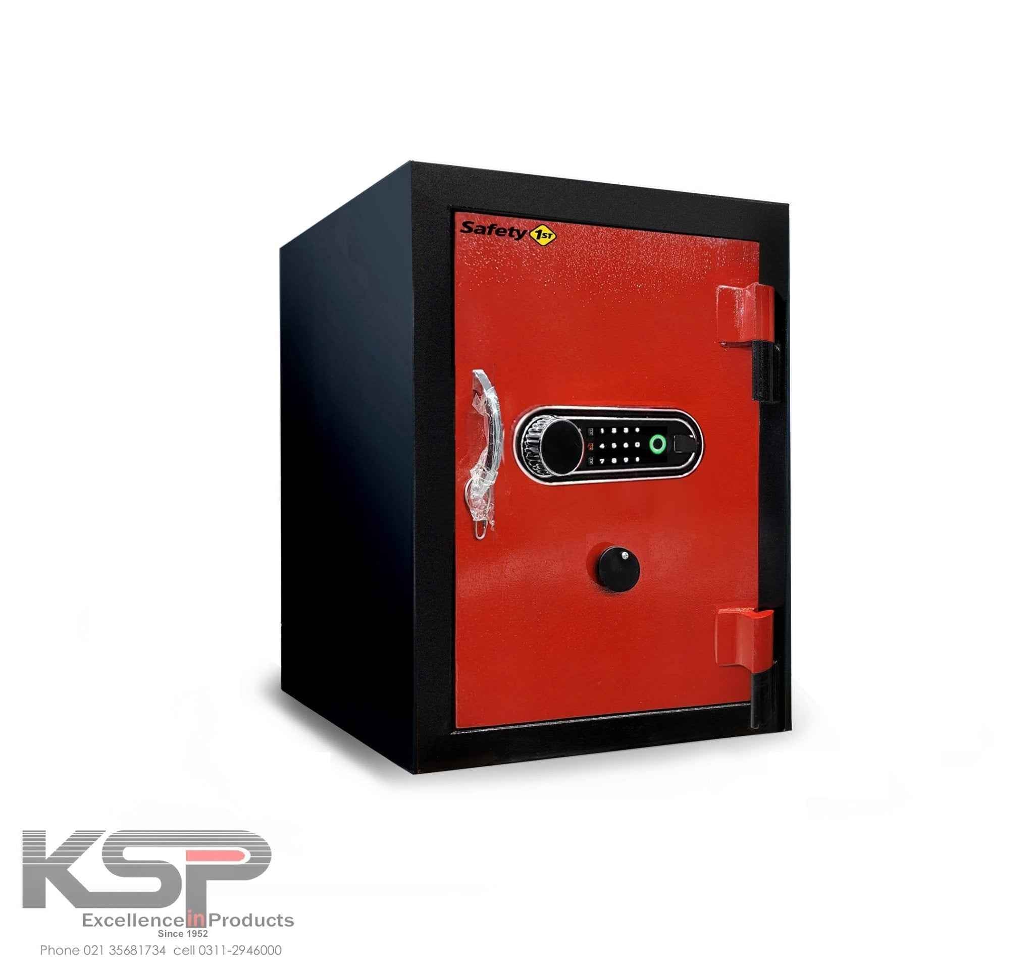 KSP Bio-Metric Safe FRB-24 compact black and red security safe with electronic keypad and fingerprint reader