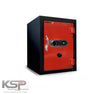 KSP Bio-Metric Safe FRB-24 red door with electronic fingerprint keypad dial and sturdy black frame safe