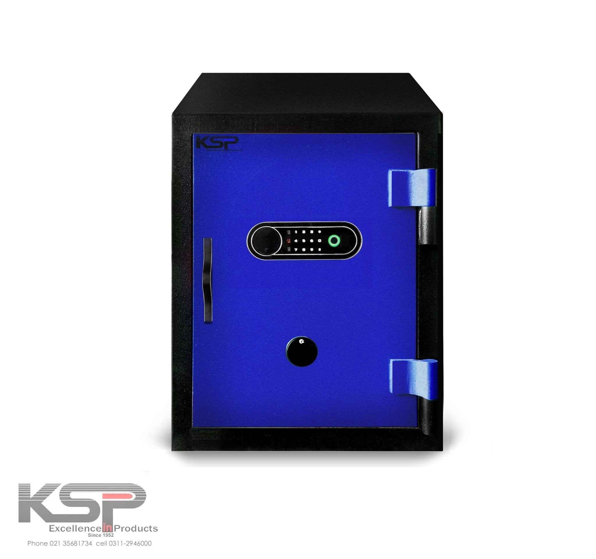 KSP blue and black security unit Bio-Metric Safe FRB-24 with digital keypad and fingerprint scanner