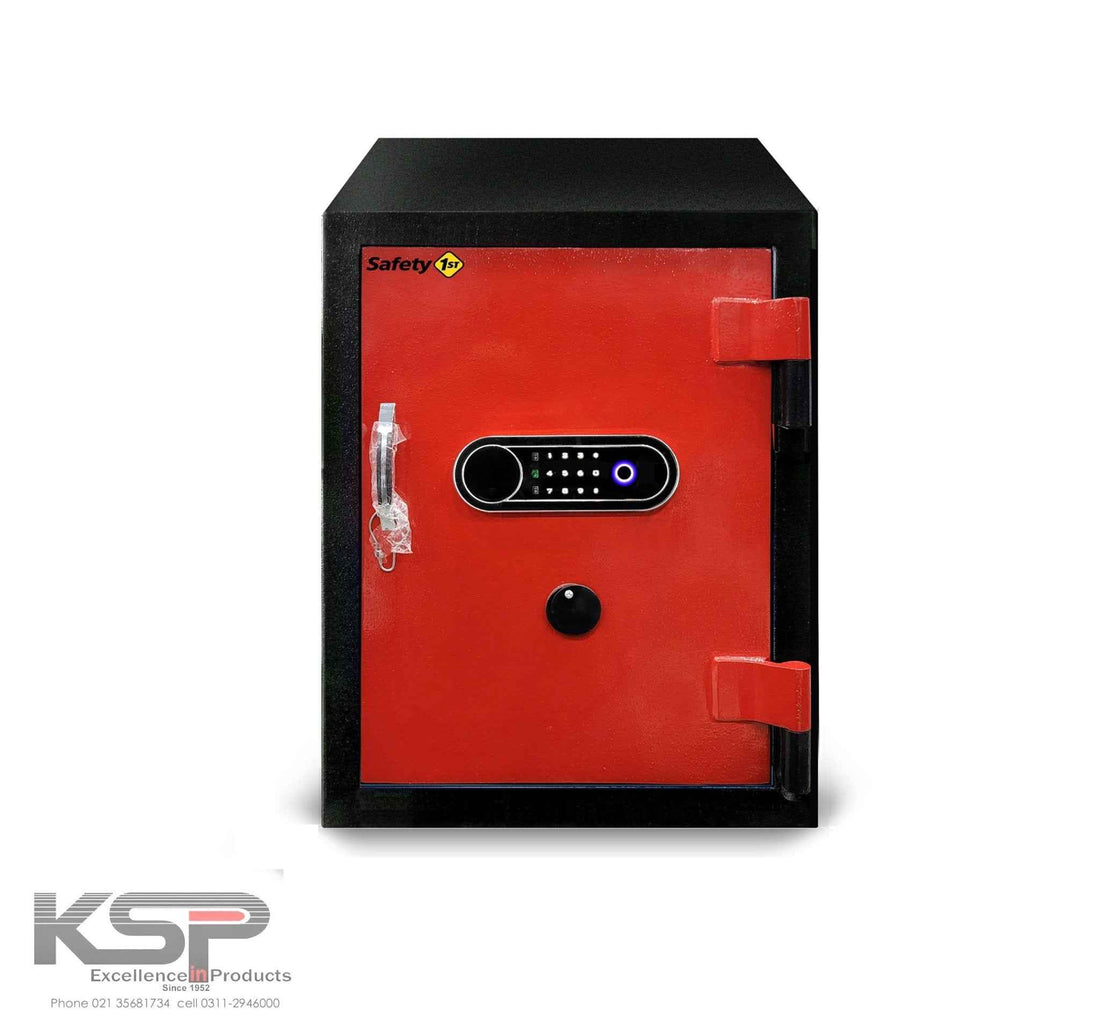 KSP Bio-Metric Safe FRB-24 compact black and red security safe with electronic keypad and fingerprint reader