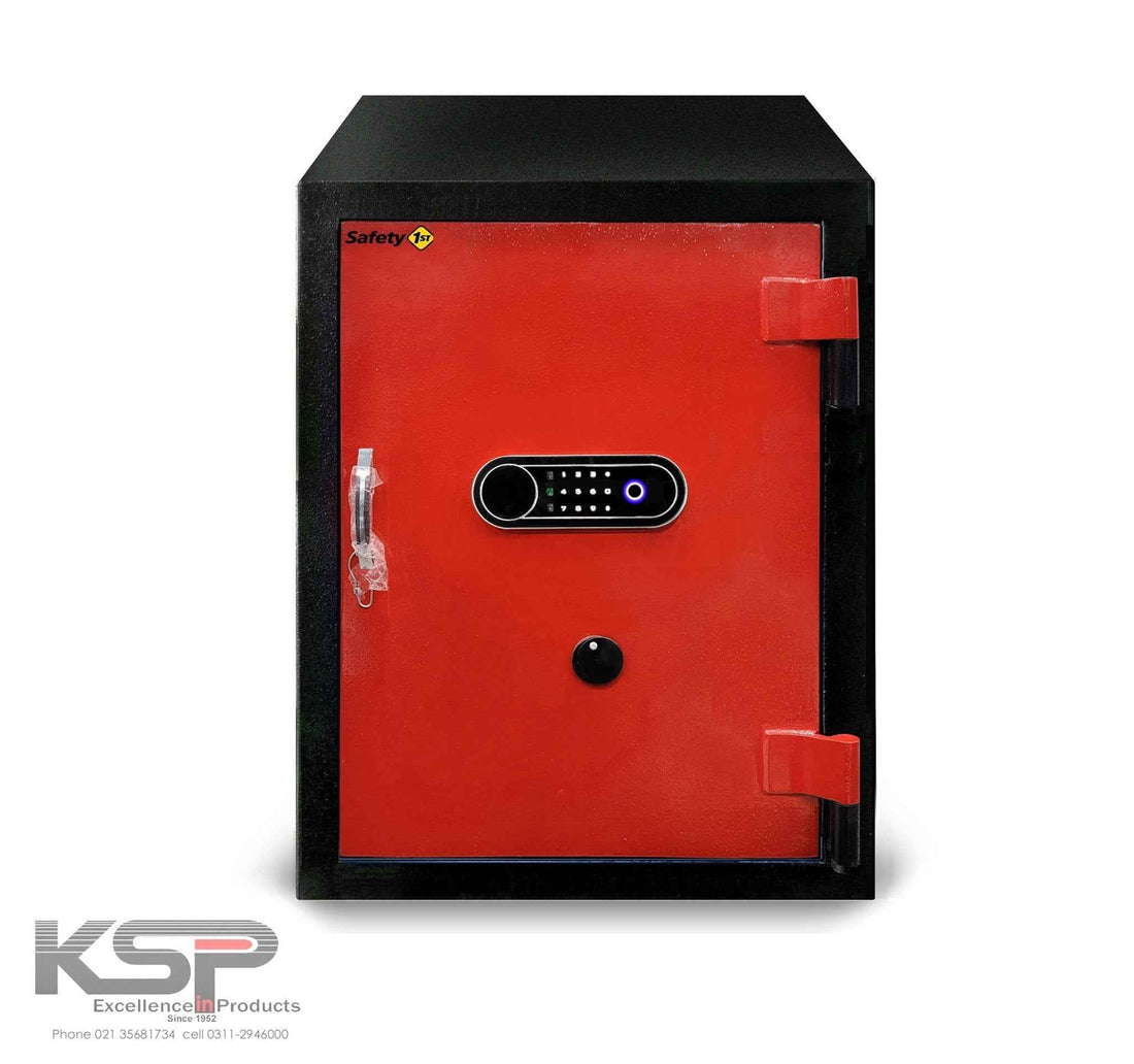 KSP red and black security safe with biometric keypad and handle Bio-Metric Safe FRB-28 for home use