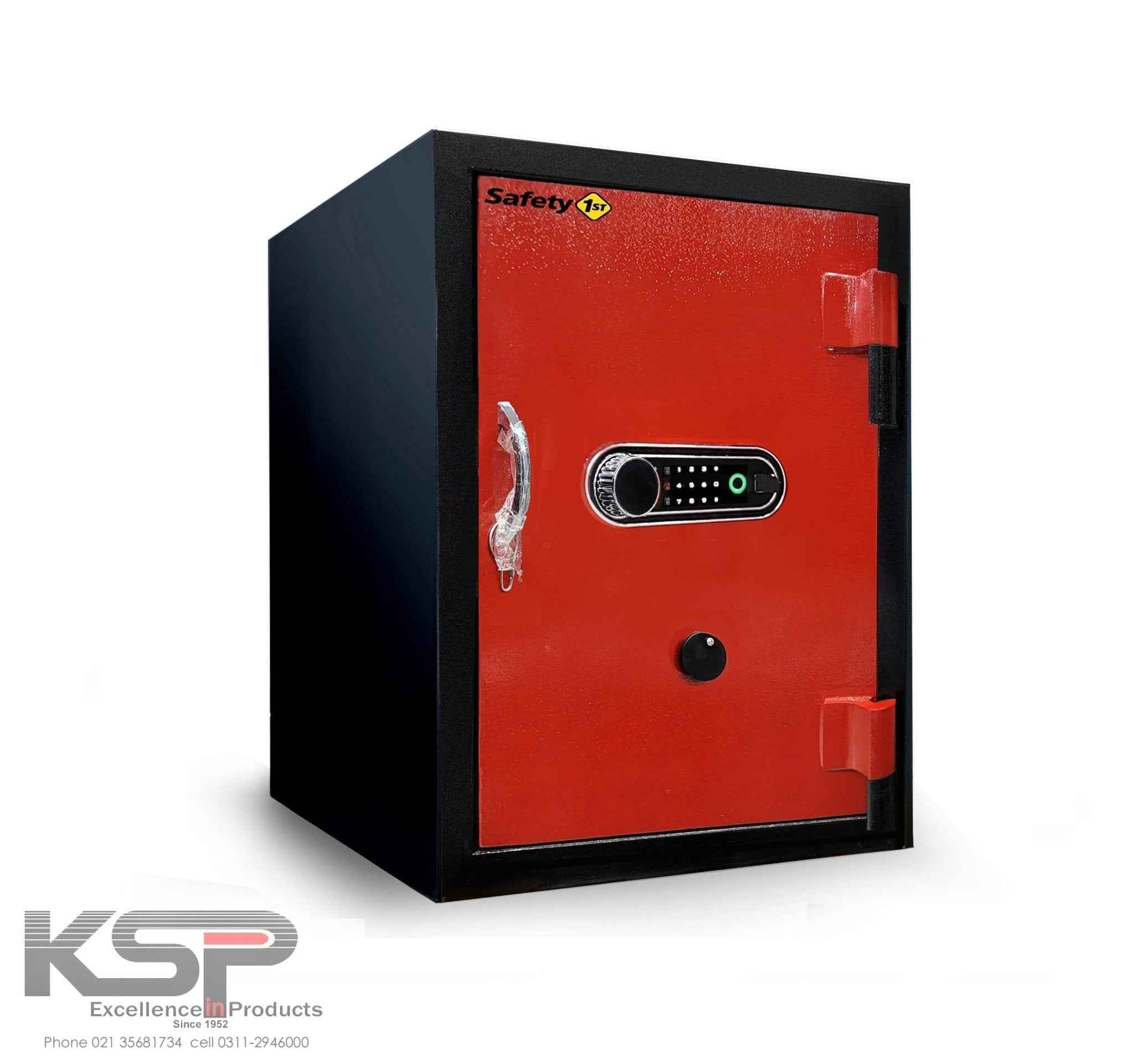 KSP red and black security safe with biometric keypad and handle Bio-Metric Safe FRB-28 for home use