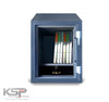 KSPSafe Vault compact black and blue security safe with digital keypad and fingerprint reader Bio-Metric Safe FRB-N24