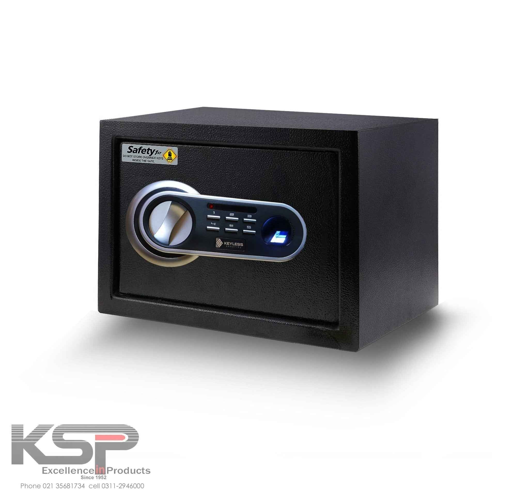 KSPSafe Vault Digital Biometric Locker EB-25 black security safe with keypad and fingerprint scanner