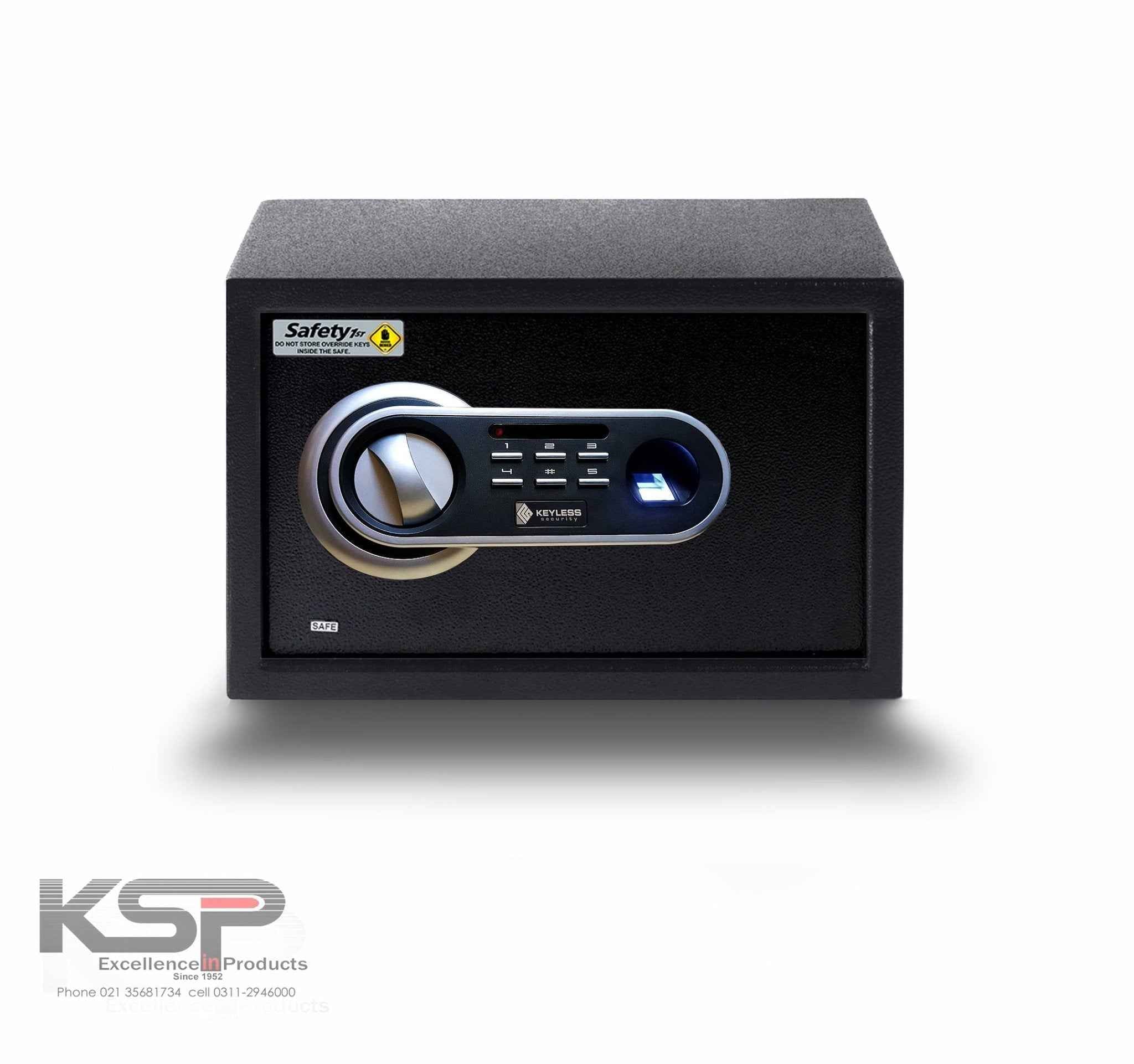 Digital Biometric Locker EB-25 black compact safe with fingerprint scanner and electronic keypad
