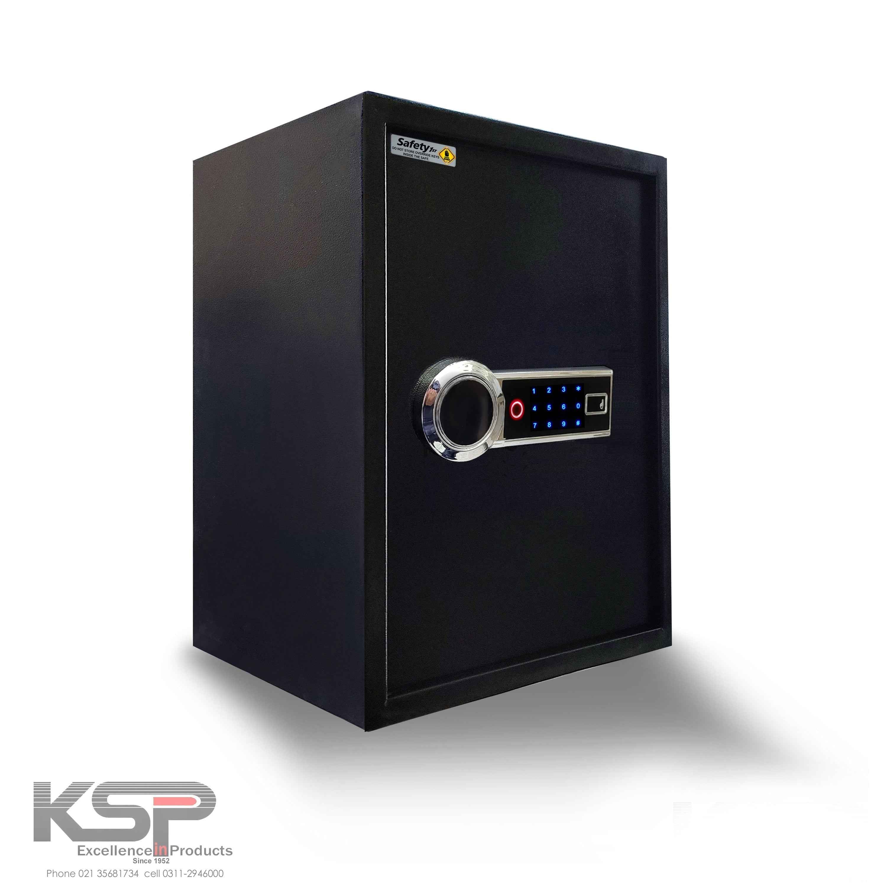 Black compact security safe with fingerprint pad and keypad for home and office Digital Biometric Locker EB-50