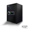 Digital Biometric Locker EB-50 black security safe with circular fingerprint scanner numeric LED keypad