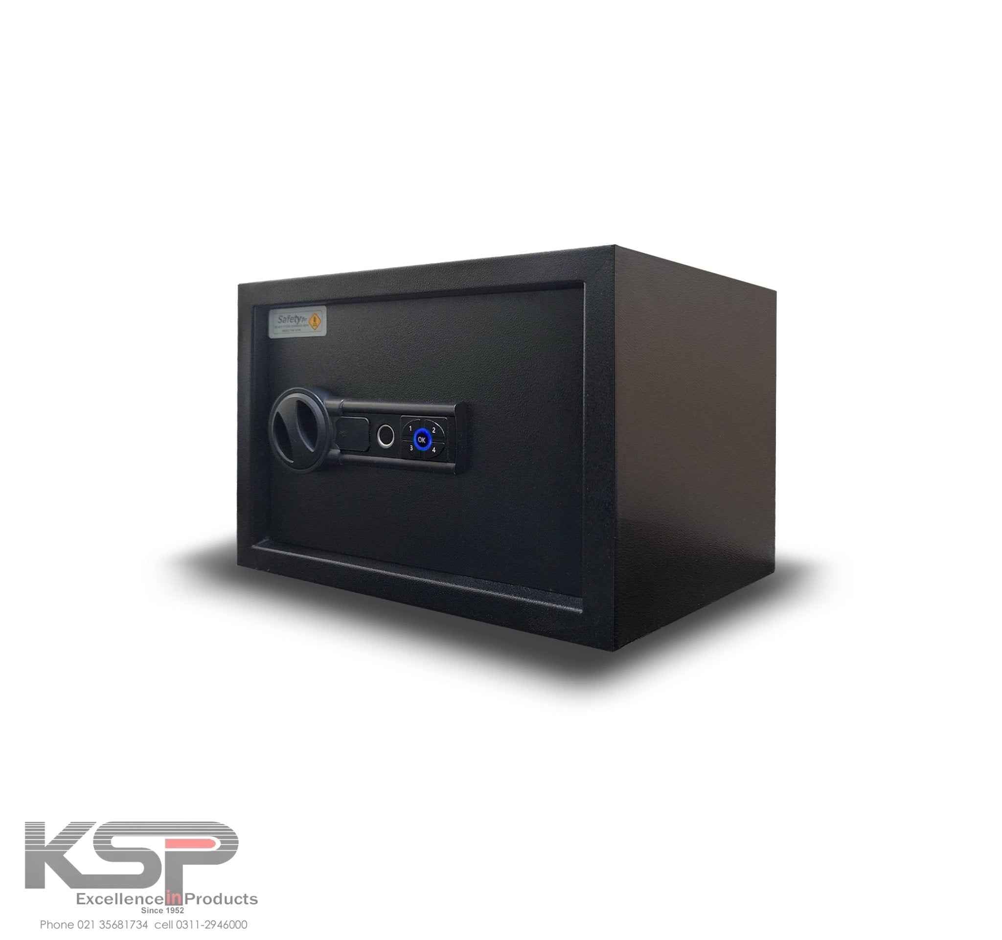 KSPSafe and Vault Digital Biometric Locker EBN 25 black compact security safe with fingerprint keypad