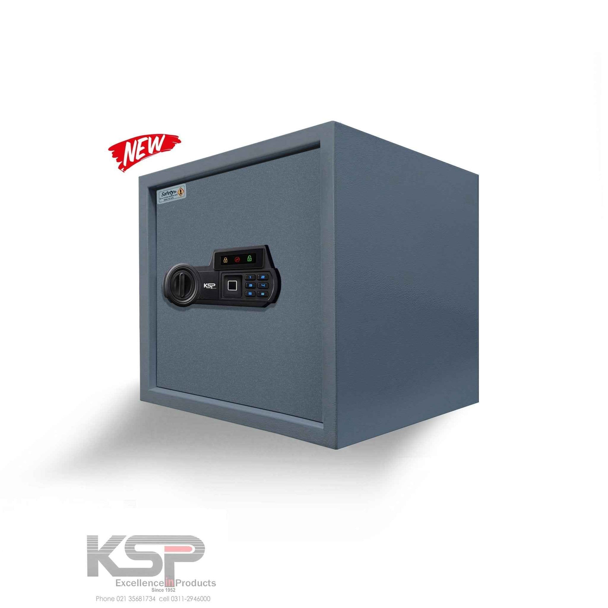KSPSafe Vault Digital Biometric Locker EBN-30 gray security safe with fingerprint scanner and electronic keypad