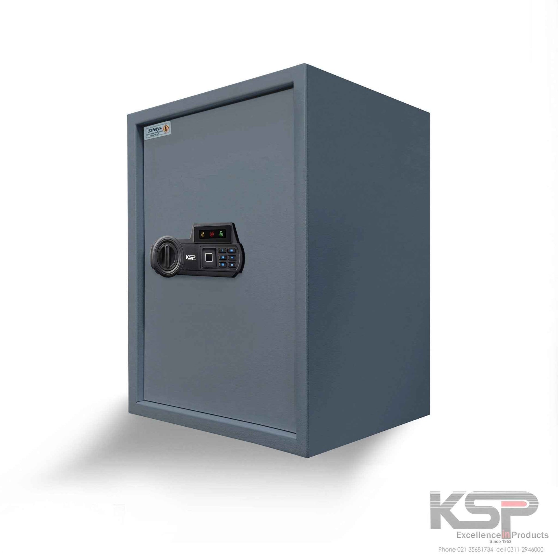 Digital Biometric Locker EBN-50 gray steel security safe with fingerprint scanner and electronic keypad