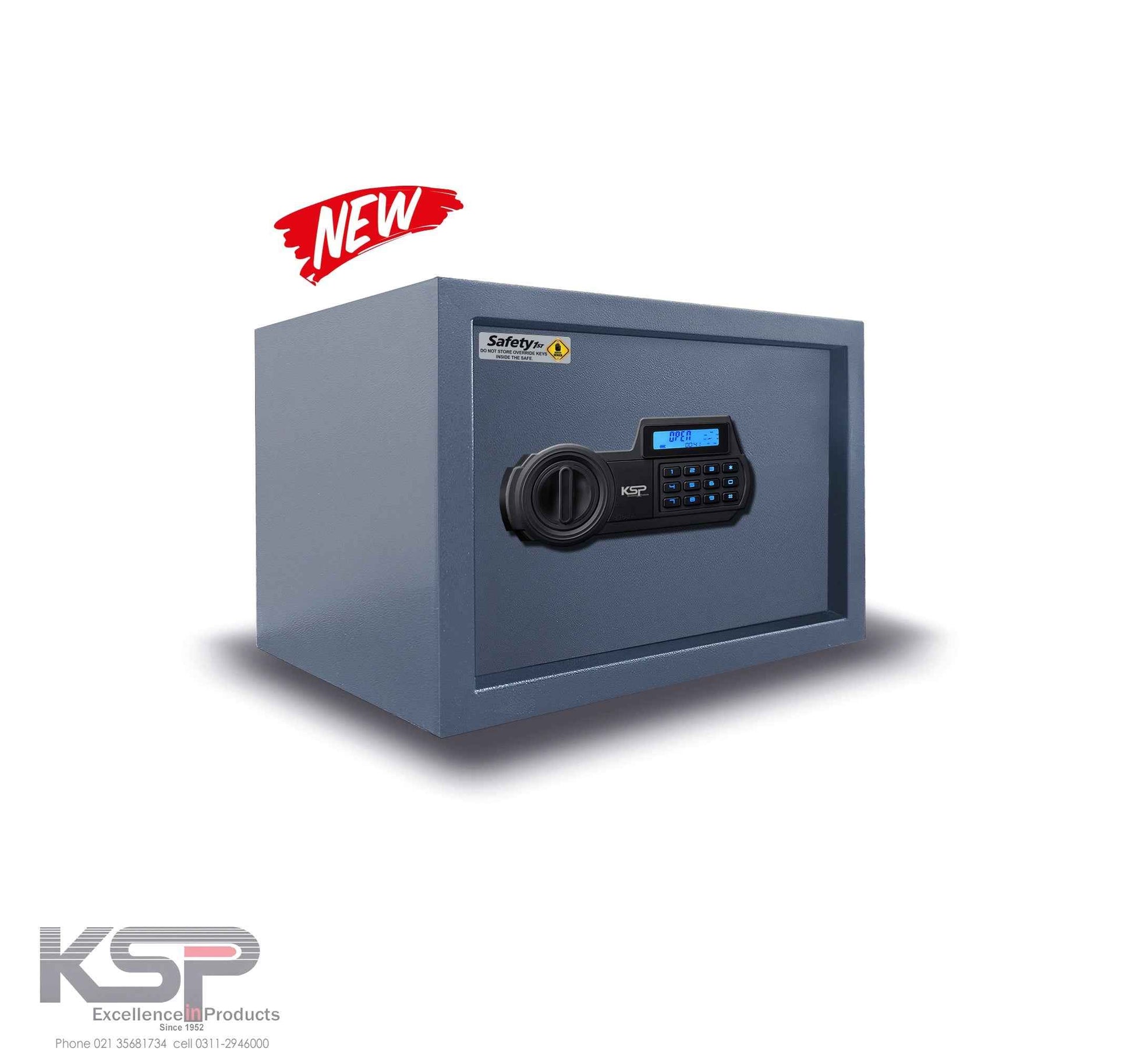 KSP Digital Locker ECN-25 compact gray security safe with electronic keypad and rotary handle
