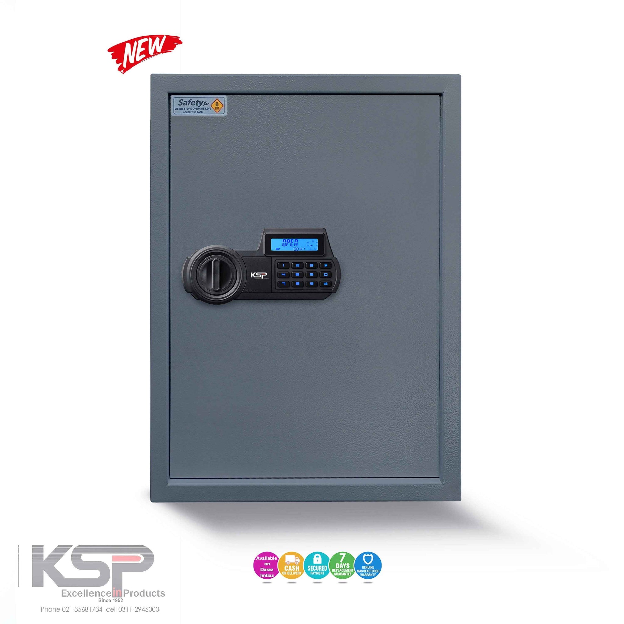 KSPSafe&Vault Digital Locker ECN-50 security safe with electronic keypad and digital display in gray