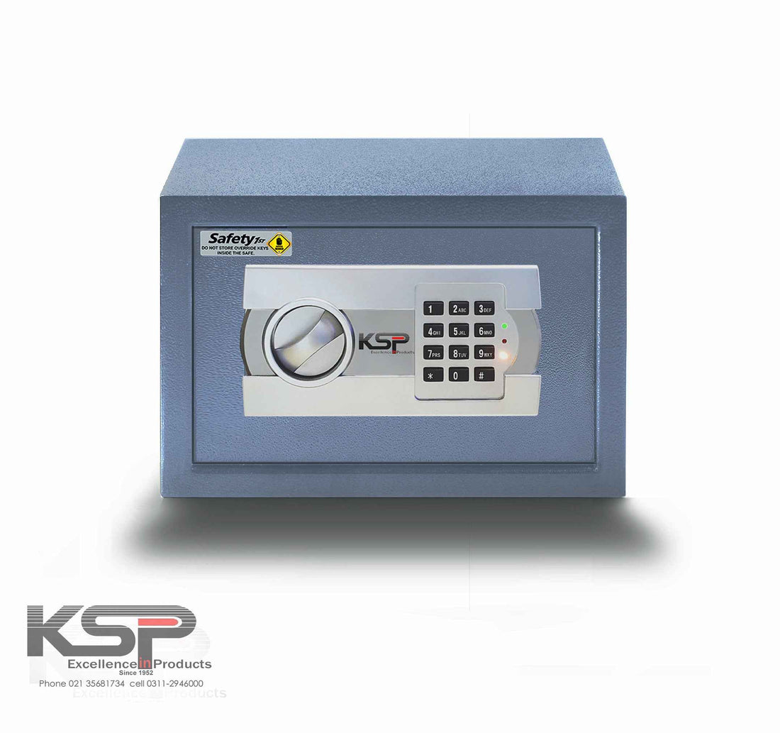 KSPSafe Vault Digital Locker EG-20 small black electronic safe with keypad and dial for home security