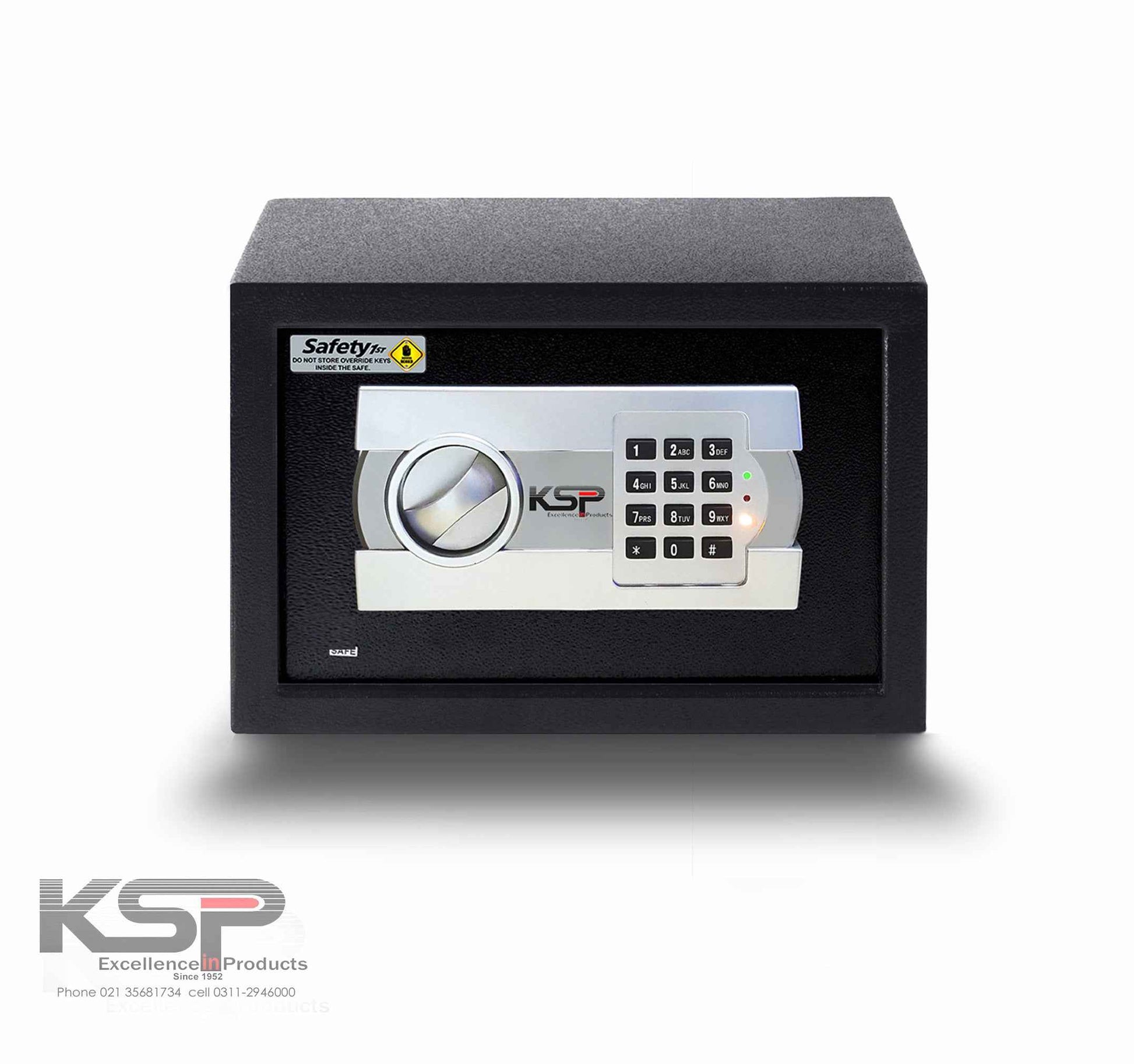 KSPSafe Vault Digital Locker EG-20 small black electronic safe with keypad and dial for home security
