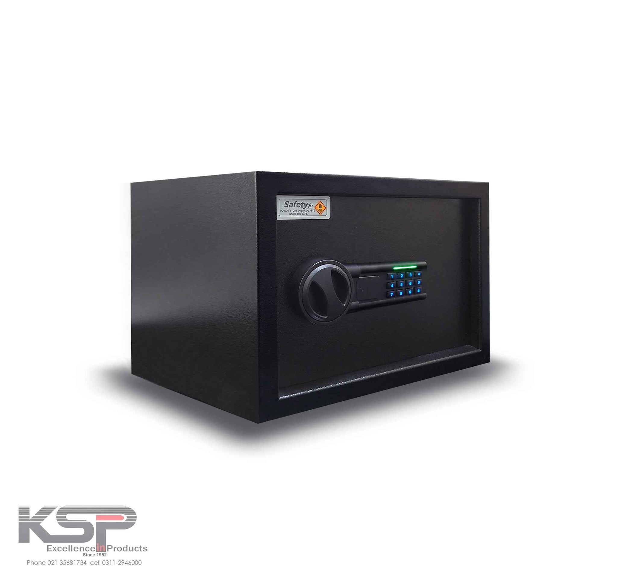 Black compact security safe with electronic keypad and rotary handle Digital Locker EGN-25 for home use