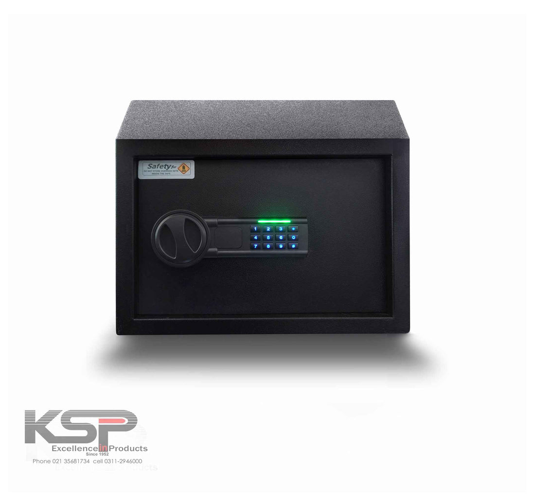 KSPSafe Vault Digital Locker EGN-25 compact electronic safe with illuminated keypad and round handle for home security