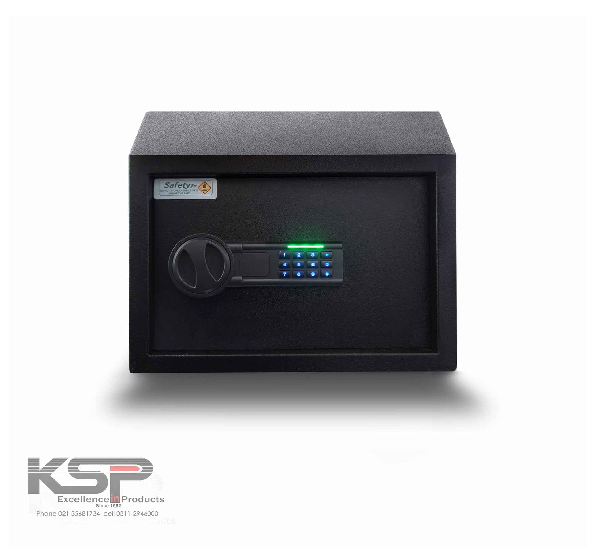 KSPSafe Vault Digital Locker EGN-25 compact electronic safe with illuminated keypad and round handle for home security