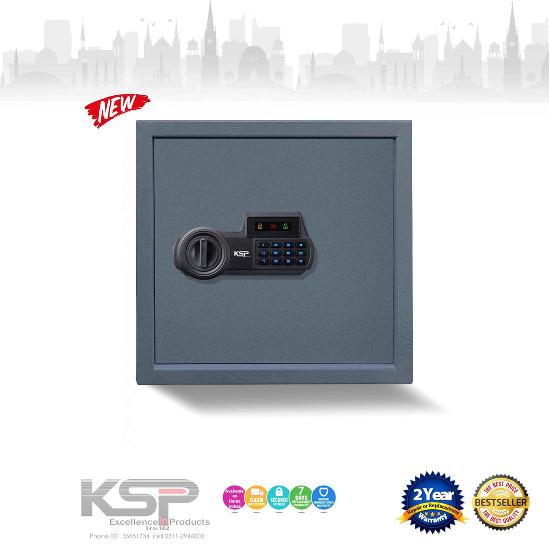 KSPSafe&Vault Digital Locker EGN-30N security safe with electronic keypad and durable steel construction