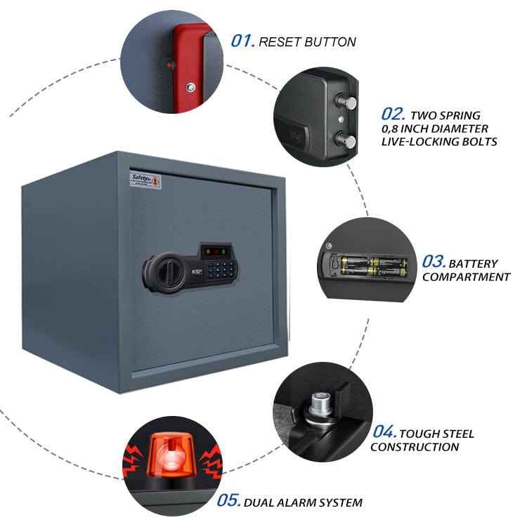 KSPSafe&Vault Digital Locker EGN-30N security safe with digital keypad and features like reset button and dual alarm system