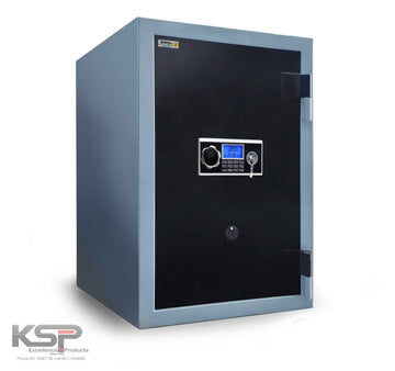 KSPSafe and Vault security safe with electronic keypad and key lock Digital Fire Resistence FRD-36 model in black and gray