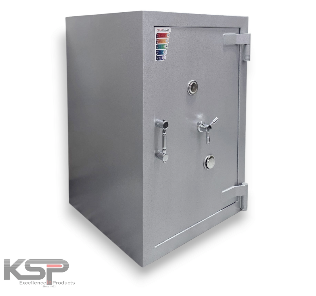 KSP FR-36 Manual Fire Resistance Safe with secure locking mechanism and metallic gray finish