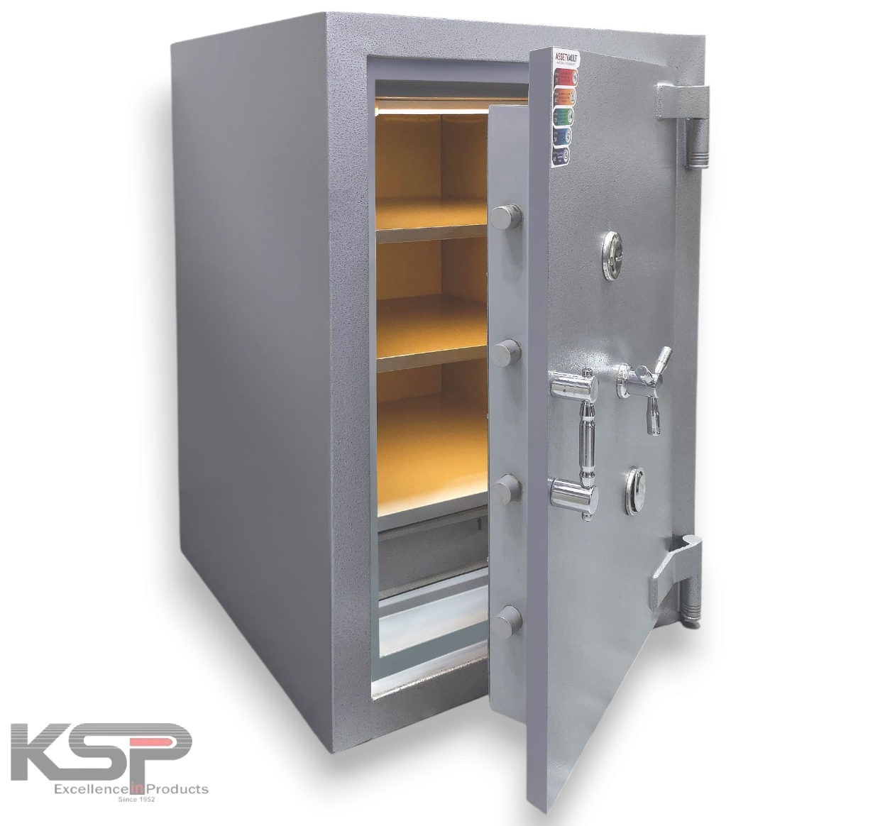 KSP FR-36 Manual Fire Resistance Security Safe with Biometric Keypad and Fireproof Lining in Gray