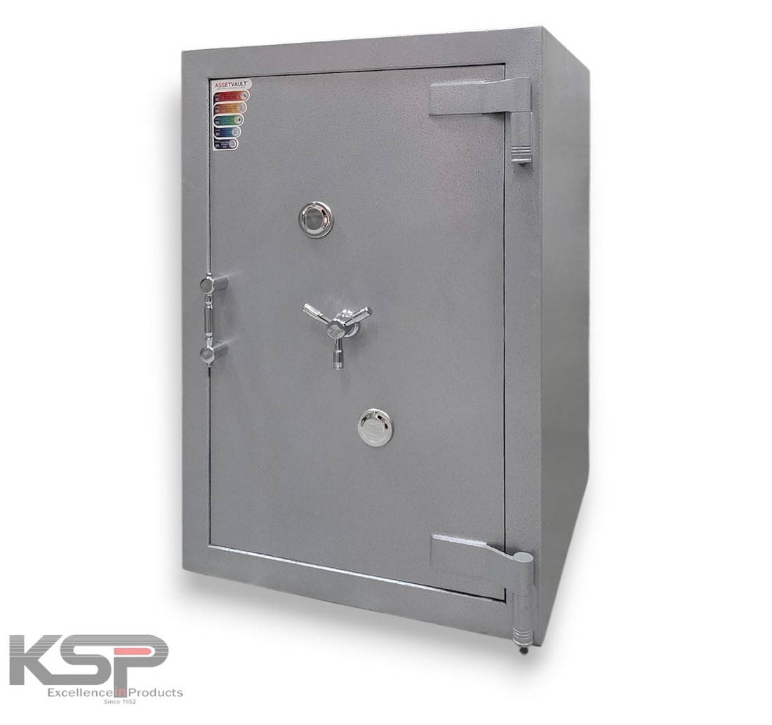 KSP FR-36 Manual Fire Resistance Safe with secure locking mechanism and metallic gray finish