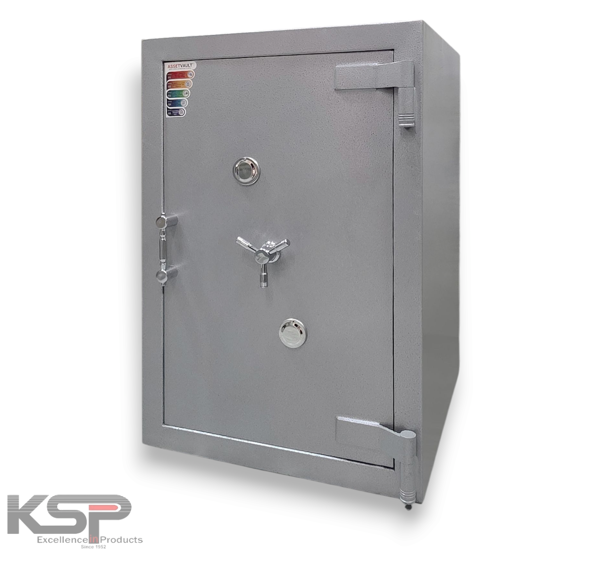 KSP FR-36 Manual Fire Resistance Safe with Silver Exterior and Key Lock for Enhanced Security
