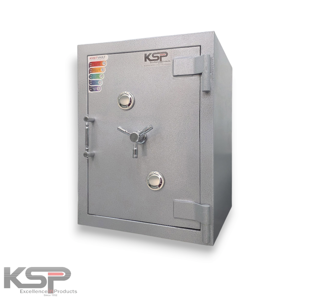 KSP Key Fire Resistance FR-27 Safe with biometric keypad in gray color for enhanced security