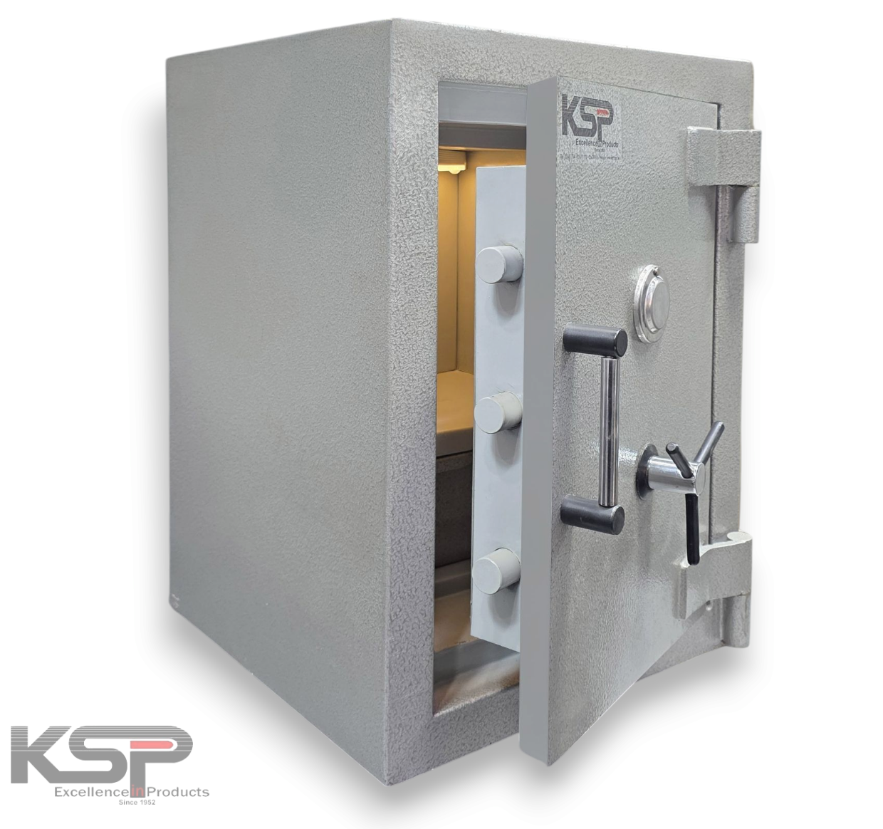 KSP Manual Fire Resistance FR-20 Safe with biometric keypad and fireproof lining in gray