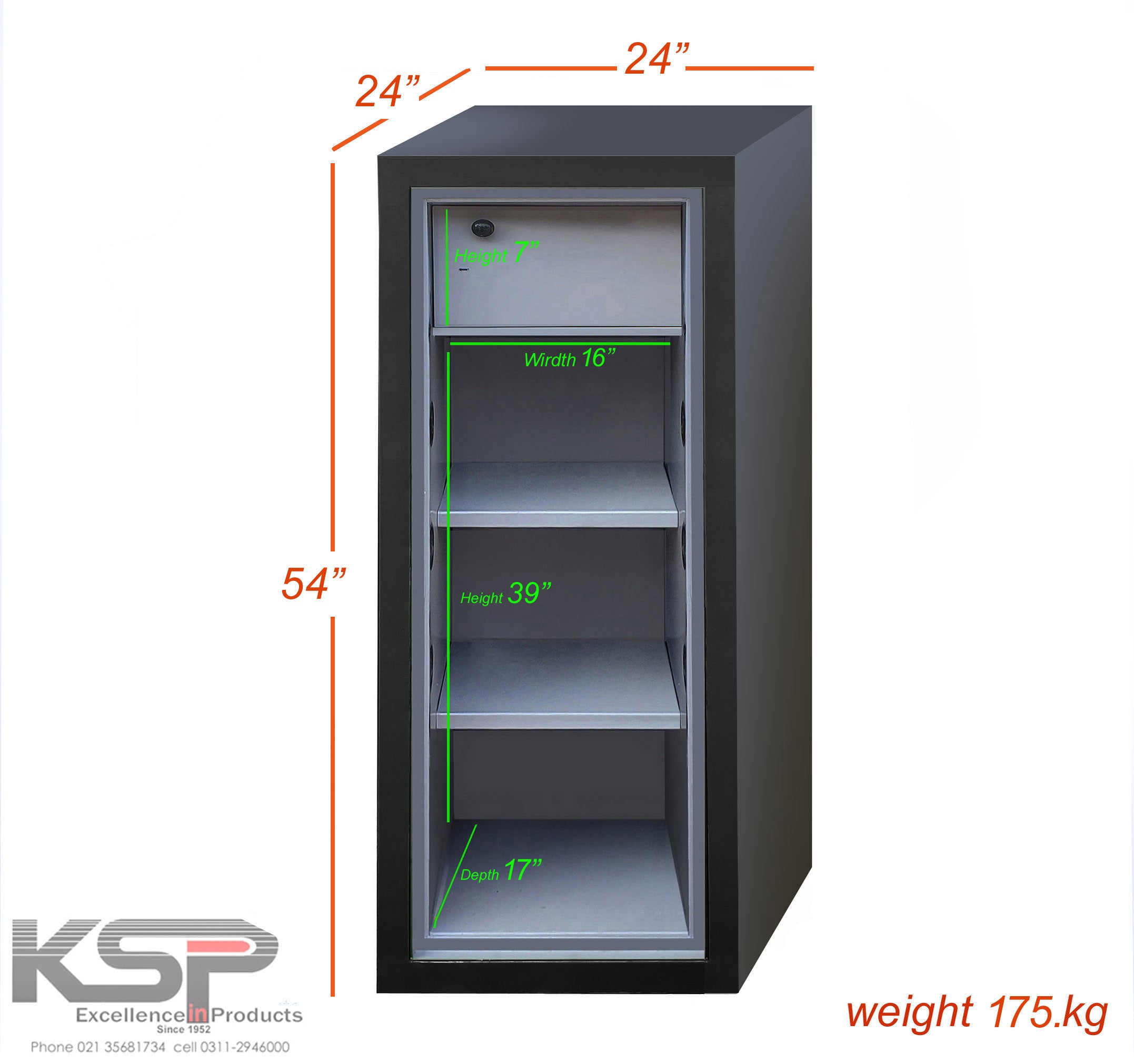 KSP Manual Fire Resistance FR-54DR Security Safe with Biometric Keypad and Fireproof Lining 