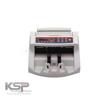 KSP SafeVault money counting machine with digital display and multiple function buttons for fast cash counting