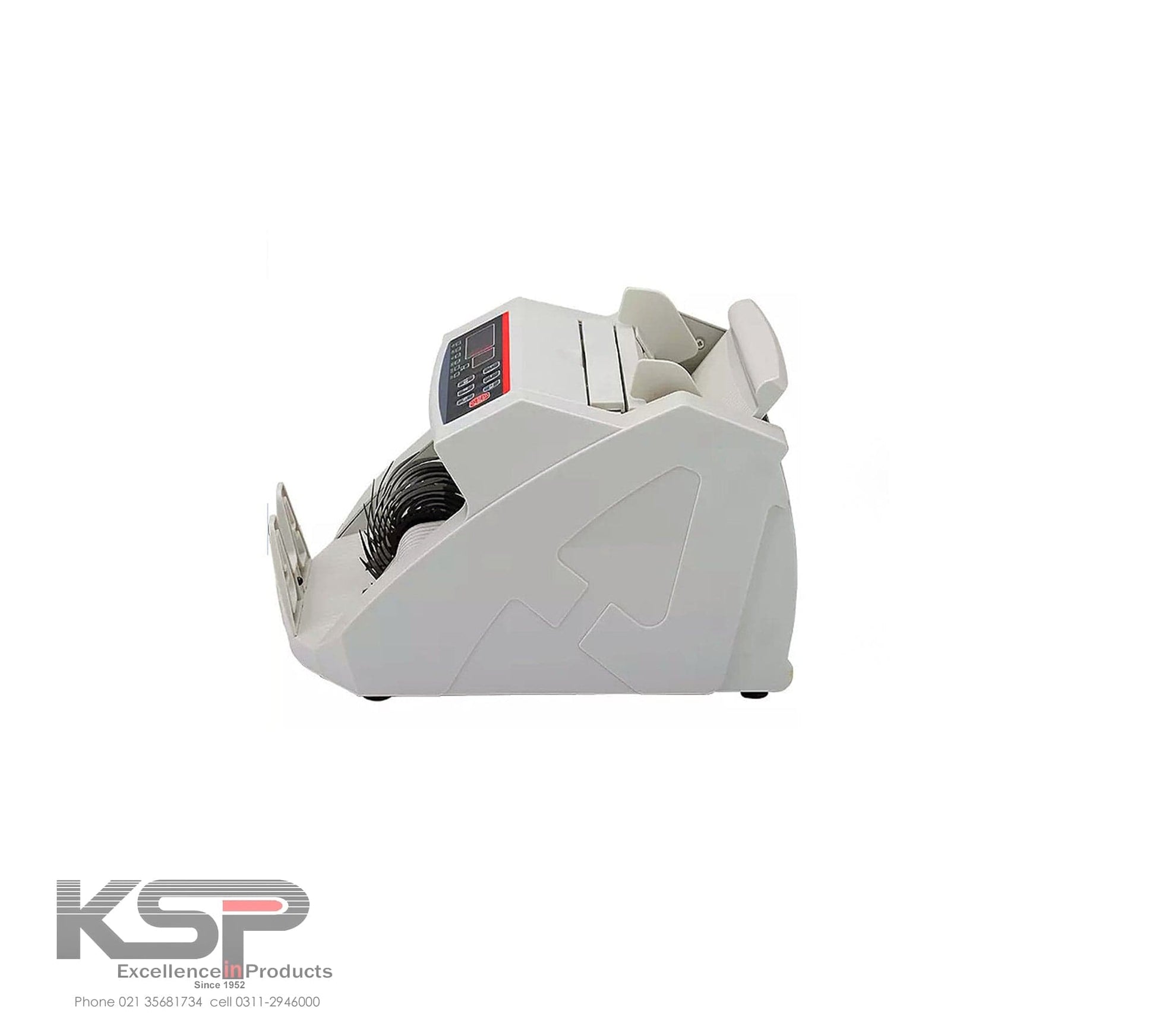 KSP Safe&Vault white Money Counting Machine with digital display for fast cash counting