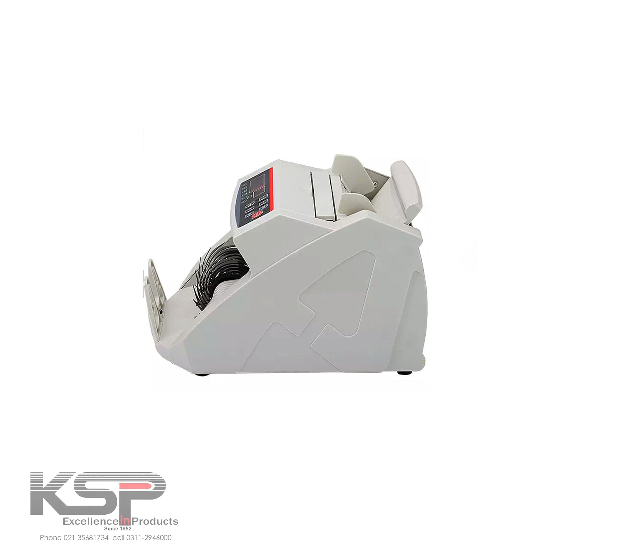 KSP Safe&Vault white Money Counting Machine with digital display for fast cash counting